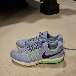 Nike Light Blue and Lime Athletic Shoes